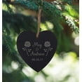 thumbnail image 3 of Darling Souvenir MADE WITH LOVE Personalized Couple Names Wedding Sign Gift Engraved Heart Slate Hanging Christmas Tree Ornament with String, 3 of 4