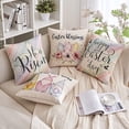 thumbnail image 5 of Easter Pillow Covers 18x18 Set of 4 Easter Blessing Eggs Flower Easter Pillows Decorative Throw Pillows for Spring Sofa Living Room Bed, 5 of 6