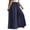 Navy, variant on Women's Plus Size Palazzo Pants Flowy Elastic High Waist Boho Pants Baggy Wide Leg Drawstring Beach Trousers