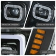 thumbnail image 4 of DNA Motoring Full LED DRL Projector Headlight Assembly for 17-19 Ford F250-F450 Super Duty, Black Housing Amber Corner, 4 of 9