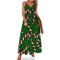 thumbnail image 2 of Robe Sans Manches Motif Canne de Bonbon Vert Foncé Robe d'Été pour Femmes 2024 Robes de Soirée de Luxe 2024, 2 of 5