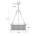 thumbnail image 4 of LNC 5-light Farmhouse Wood Drum Chandelier for Kitchen Island,Weathered White Wood & Black, 4 of 5