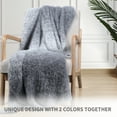 thumbnail image 4 of JOOJA Knit Throw Blanket Super Soft Cozy Long Push Faux Fur Blanket, 50"x60", Grey, 4 of 6