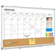 thumbnail image 1 of QUEENLINK Dry Erase Calendar Board for Wall, 24"x18" Magnetic Whiteboard Calendar Double-Sided Monthly White Board with Cork Board, Aluminum Frame Memo Mes, 1 of 8
