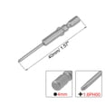 thumbnail image 2 of Unique Bargains 4mm Round Shank 1.57" Length 1.6mm Dia #00 Magnetic Phillips Screwdriver Bit S2 Steel 10 Pack, 2 of 5