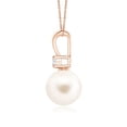 thumbnail image 2 of ANGARA Freshwater Cultured Pearl V-Bale Pendant in 14K Rose Gold for Women | June Birthstone, Birthday, Anniversary, Jewelry Gift for Women | Pearl Necklace, 2 of 8
