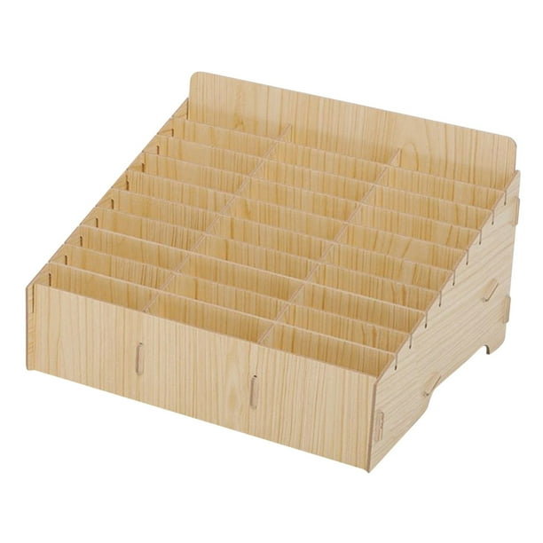 Organizador de Escritorio de Madera con 30 Compartimentos, Estante para Archivos, Bandeja Clasificadora de Correo, Caja de Almacenamiento Multifuncional para Oficina y Hogar, Control Remoto de Mesa