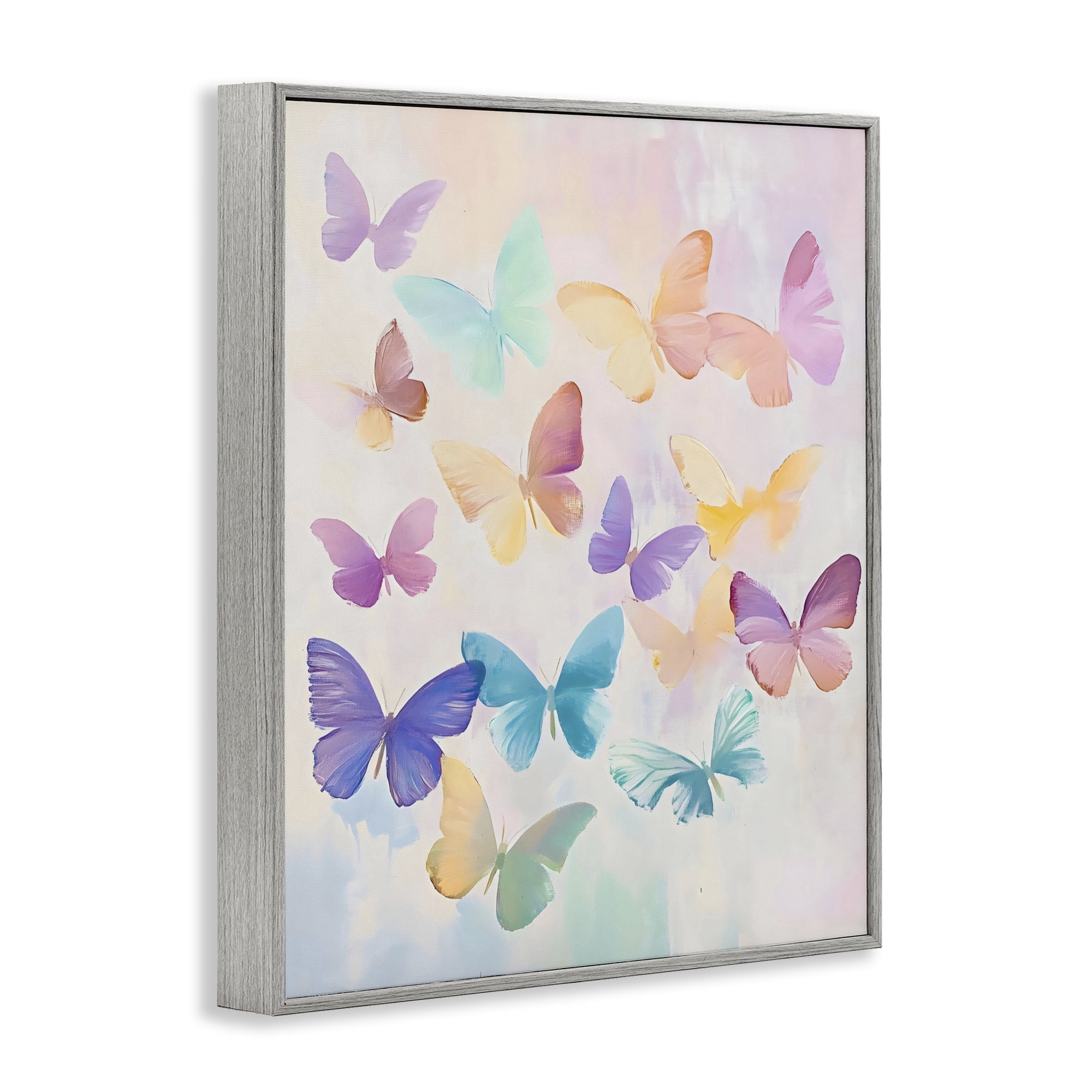 Stupell Industries Pastel Butterfly Dreams Gray Framed Giclee Art, design by The Prints Vibe