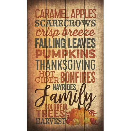 Artistic Reflections PA1080 14 x 24 in. Caramel Apples Scarecrows Crisp Breeze Wood Pallet Design Wall Art