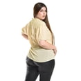 thumbnail image 3 of Blusa transparente con lentejuela Roman Fashion /Tallas Extras, 8033 (Dorado) beige 40, 3 of 5