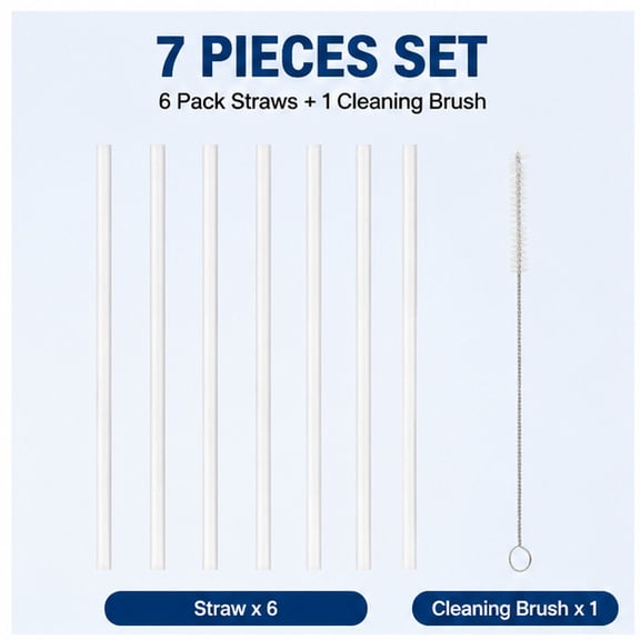 Replacement Straws for Stanley Cup – 6 Pack Plastic Straws with Cleaning Brush, Fits 40oz Tumbler (11.85 inch)