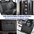 thumbnail image 5 of Fireproof Document Box,Blacksmith Fireproof Document Bag with Lock,Hard Shell File Organizer with 13 Pocket Accordion File Folder,Portable Safe Box for Home Office Travel School,Black, 5 of 7