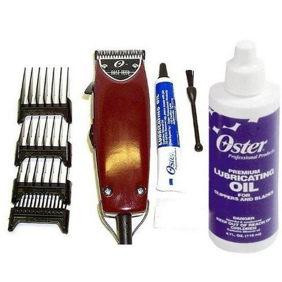 Oster Fast feed Pro Professional Hair Clipper Salon or Barber (Made in Usa) 4-oz blade lubrication oil complete package dealÂ