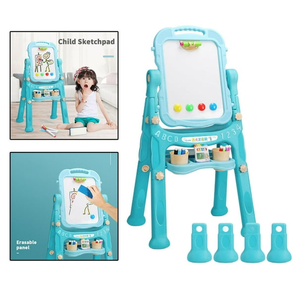 Caballete para Niños 2 en 1 Easel de Arte para Niños Pintura de Doble Cara Pizarra Pizarra Y Pizarra Toys Toys Regalos para 4-6 años de Edad, Niña, Ni Verde Soledad Caballete de arte para niños