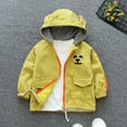 thumbnail image 2 of Baby Boys Girls Corduroy Jackets Kids Toddler Hooded Thicked Fall Winter Warm Cute Coat Outerwear With Pockets For Gifts,Yellow,18 Months, 2 of 5