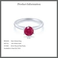 thumbnail image 6 of Gem Stone King 14K White Gold Red Ruby Women Engagement Solitaire Ring (1.00 Cttw, Round 6MM, Gemstone Birthstone, Available in Size 5,6,7,8,9), 6 of 6