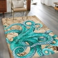 thumbnail image 2 of Ocean Green Octopus Area Rugs 4x6 ft Summer Nautical Vintage Sea Boat Seashell Washable Rug Non Slip Indoor Carpet Absorbent Floor Mat for Living Room Bedroom Dining Room, 2 of 9