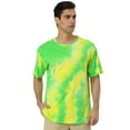 thumbnail image 6 of Unique Bargains Men's Summer Tie Dye Tee Tops Short Sleeves Hip Hop Printed T-Shirt M Green Yellow, 6 of 6