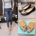 thumbnail image 3 of Women's Egg Roll Shoes Non-slip Soft Sole Pointed Toe Rhinestone Single Shoes Flat Shoes Ladybird Shoes, 3 of 4