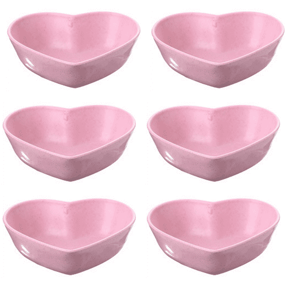 Side Dish Bowls Ceramic, Cute Heart Bowl Dip Bowls, Dessert Bowls for Ice Cream, Snack, Dips, Pink, Heart-Shaped