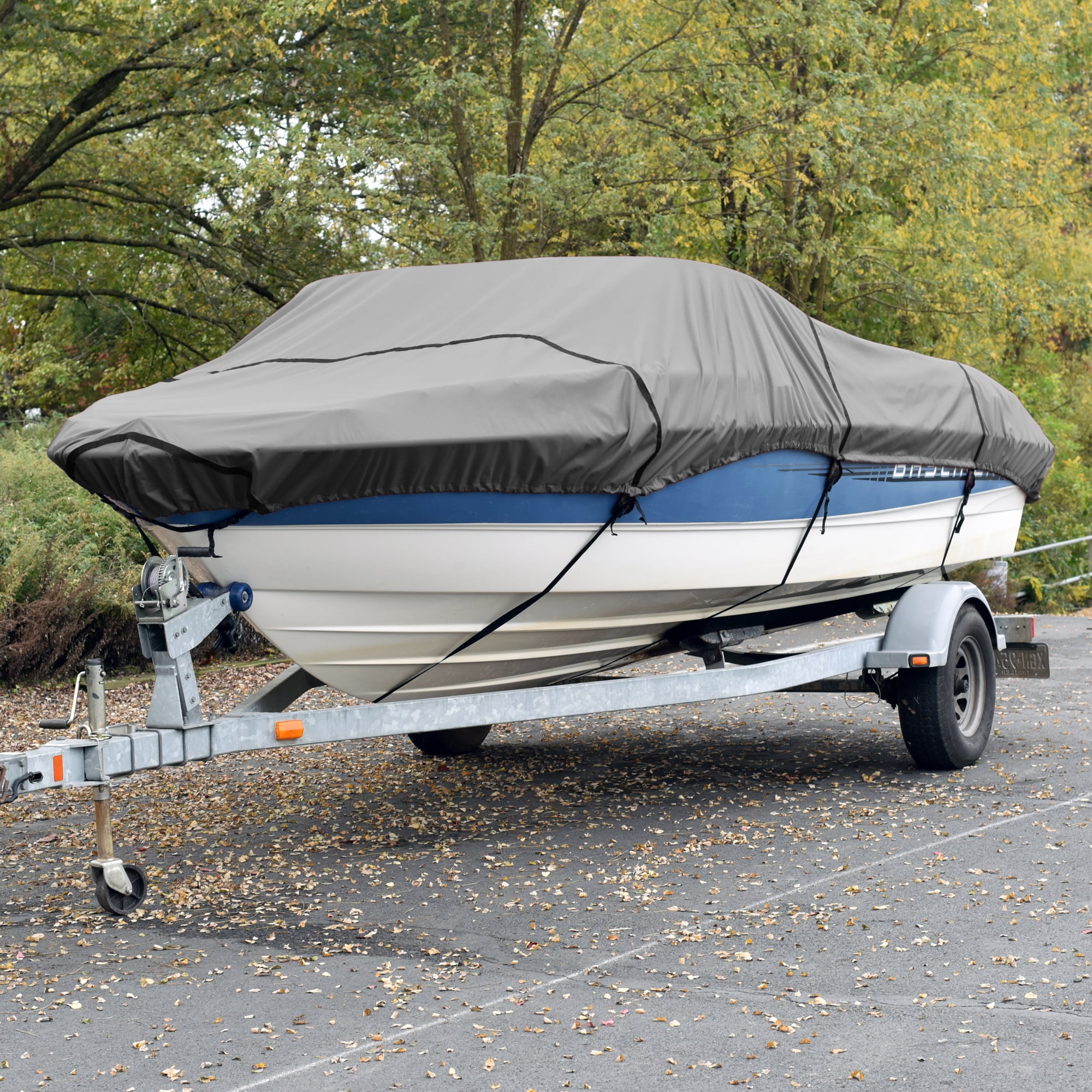 Budge American Flagship Boat Cover, Fits Center Console V-Hull Boats, Gray, 18'-20' Long (Beam Width Up to 106")