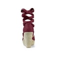 thumbnail image 2 of BLISSFUL STEP Chaussures pour Femmes Espadrilles à Lacets Sandales Compensées à Plateforme Bourgogne 7,5, 2 of 8
