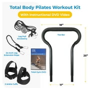 Total Gym Pilates Kit w/ DVD, Toe Bar, Leg Accessories & Ankle Cuffs, Black