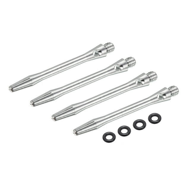 Ejes de dardos de aluminio Uxcell, accesorios de reemplazo con roscas 2BA y anillos de goma para puntas de acero, plata 45mm