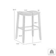 thumbnail image 5 of Iyani Coastal Modern Wood Counter Height Kitchen Bar Stool in White Finish with Dune Cloud Fabric Upholstered Seat - Set of 2, 5 of 5
