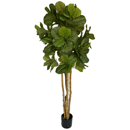 6 feet Artificial Fiddle Leaf Fig Tree in Plastic Planter
