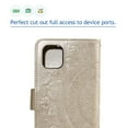 thumbnail image 6 of Allytech Embossed Mandala PU Leather Case for iPhone 13 Mini 2021(5.4"), Slim Soft TPU Bumper Anti-Scratch Flip Kickstand Detachable Lanyard Wallet Protective Case for iPhone 13 Mini, Gold, 6 of 6