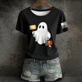 thumbnail image 2 of NMMUED T-Shirt Tunique Halloween Col Rond Automne Graphiques pour Femmes Mignons T-Shirt Citrouille Tunique Halloween Noir G, 2 of 4