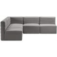thumbnail image 4 of Meridian Furniture Quincy Grey Velvet Modular Sectional, 4 of 12