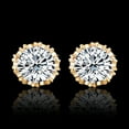 thumbnail image 4 of Women Earrings, Round Crown Earrings Diamond Ear Studs Vintage Jewelry Zirconia Earrings 1 Pair, 4 of 4