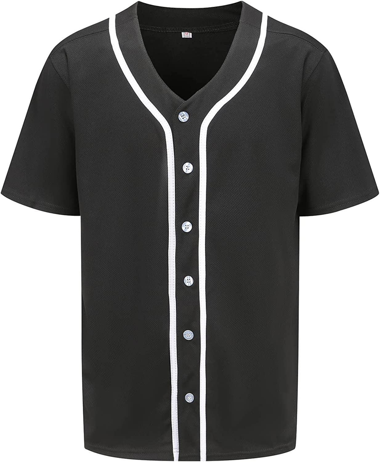 YOUI-GIFTS Mens Button Down Baseball Jersey, Blank Softball Team Uniform,  Hip Hop Hipster Short Sleeve Active Shirts 