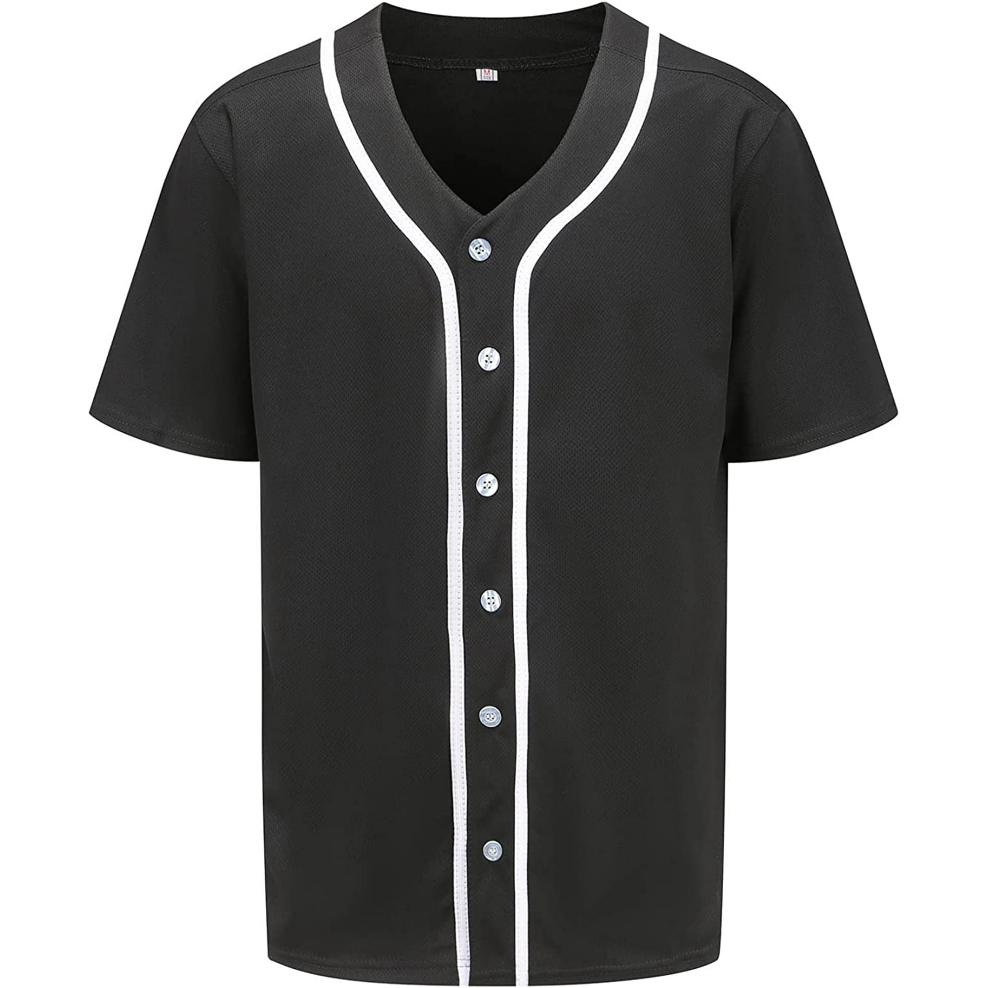 YOUI-GIFTS Mens Button Down Baseball Jersey, Blank Softball Team Uniform,  Hip Hop Hipster Short Sleeve Active Shirts 