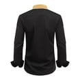 thumbnail image 2 of AZoiNM Men's Embroidered Long Sleeve Casual Shirt Loose Fit Button Down Polyester Top, 2 of 7