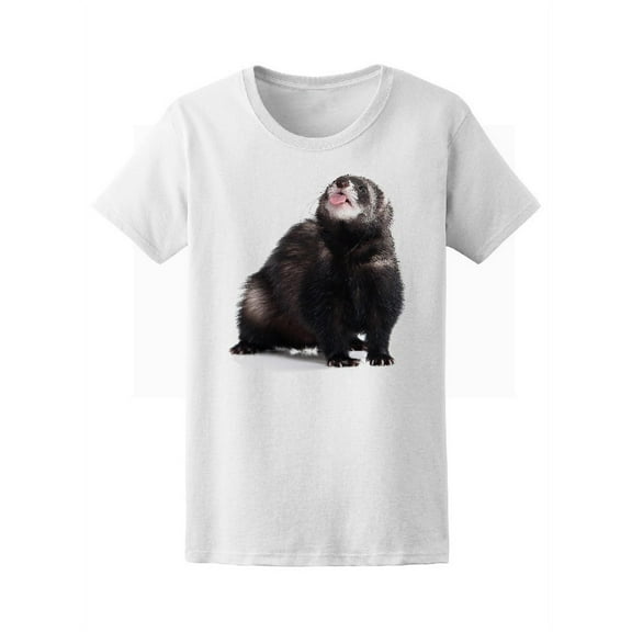 Cute Funny Young Ferret T-Shirt Women -Image by Shutterstock, Female x-Large