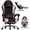 Velvet/Pink, variant on Gaming Chair Velvet Fabric Pocket Spring Cushion,Reclining Gamer Chair,Ergonomic Game Chair with Footrest,Headrest,Red