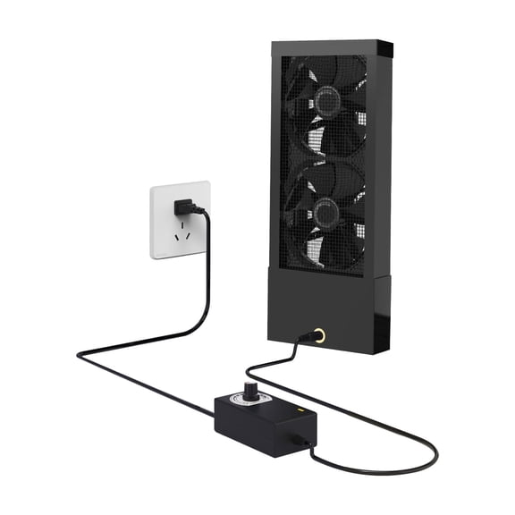 13.8-15.7 Inch Vertical Window Exhaust Fan for Sliding Windows – Securely Fit Top and Bottom Frame Tool-Free Setup with Variable Speeds for Small Spaces, Pet Areas, or Smoky Rooms (Black)