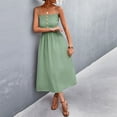thumbnail image 6 of IROINNID Empire Dress For Women Regular Sleeveless Summer Suspender Sling Dress Button Casual Long Dress Square Neck Solid Color Dress, 6 of 7