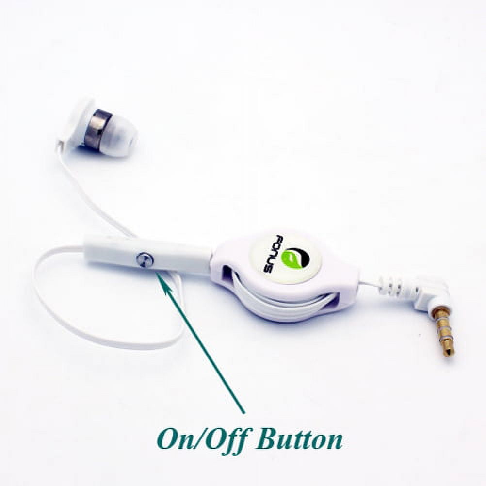 Headphone Retractable Mono Earphone for Motorola Moto G Power 5G (2025) - 3.5mm w Mic Headset Handsfree Earbud Earpiece