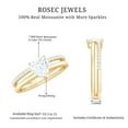 thumbnail image 6 of Rosec Jewels Moissanite Heart Engagement Ring 1 Ct - Double Band Ring - 7 mm - D-VS1 Quality Certified, 18K Yellow Gold, US 11.50, 6 of 7