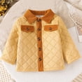 thumbnail image 2 of Curuila Toddler Girls Coat Corduroy Long Sleeve Color Block Lapel Jacket For Girls Autumn Winter Soft Outerwear Size 3-4 Years, 2 of 7