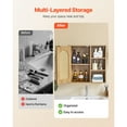 thumbnail image 3 of KFFKFF Bathroom Wall Cabinet with Adjustable Shelf and 5 Height Levels, Wall-Mounted Organizer for Over-the-Toilet Storage, Medicine Cabinet with Shelves for Kitchen, Laundry Room, or Restroom, 3 of 9