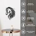 thumbnail image 5 of Horses Iron Wall Art Decorations, Black Metal Wall Art Decor Horse Head Pattern Wall Sculptures Animal Wall Art Hanging Home Kitchen Bedroom Living Room Bathroom Outdoor Wall Decoration, 5 of 8