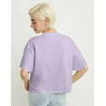 thumbnail image 3 of Hanes Women's Garment Dyed Cropped Cotton T-Shirt Future Lavender S, 3 of 5