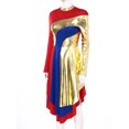 thumbnail image 4 of Ocealan Robe de Danse Liturgique pour Femmes Manches Longues Robe d'Église de Culte Bloc de Couleur Lycée Rouge m, 4 of 7