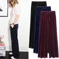 thumbnail image 2 of Pantalones anchos de terciopelo dorado para mujer, pantalones holgados de talle alto de talla grande para mujer, pantalones casuales ajustados Jin Fat Sister 200, 2 of 6