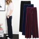 thumbnail image 2 of Pantalones anchos de terciopelo dorado para mujer, pantalones holgados de talle alto de talla grande para mujer, pantalones casuales ajustados Jin Fat Sister 200, 2 of 6